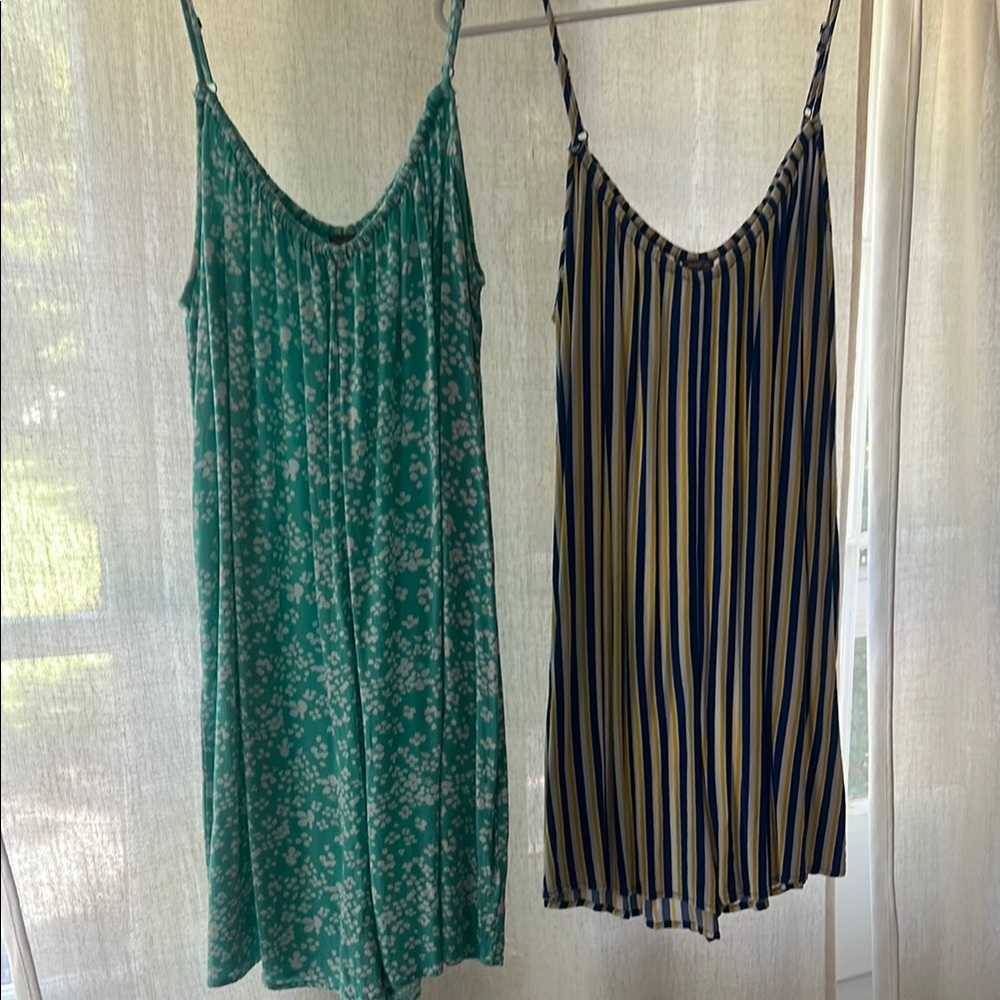 Floral and Striped Spaghetti Strap rompers aerie